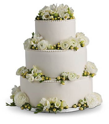 Freesia and Ranunculus Cake Decoration